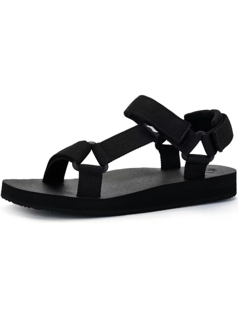 Women's Dark Black Sandals Round Toe Yoga Mat Insole Outdoor Hiking Water Shoes